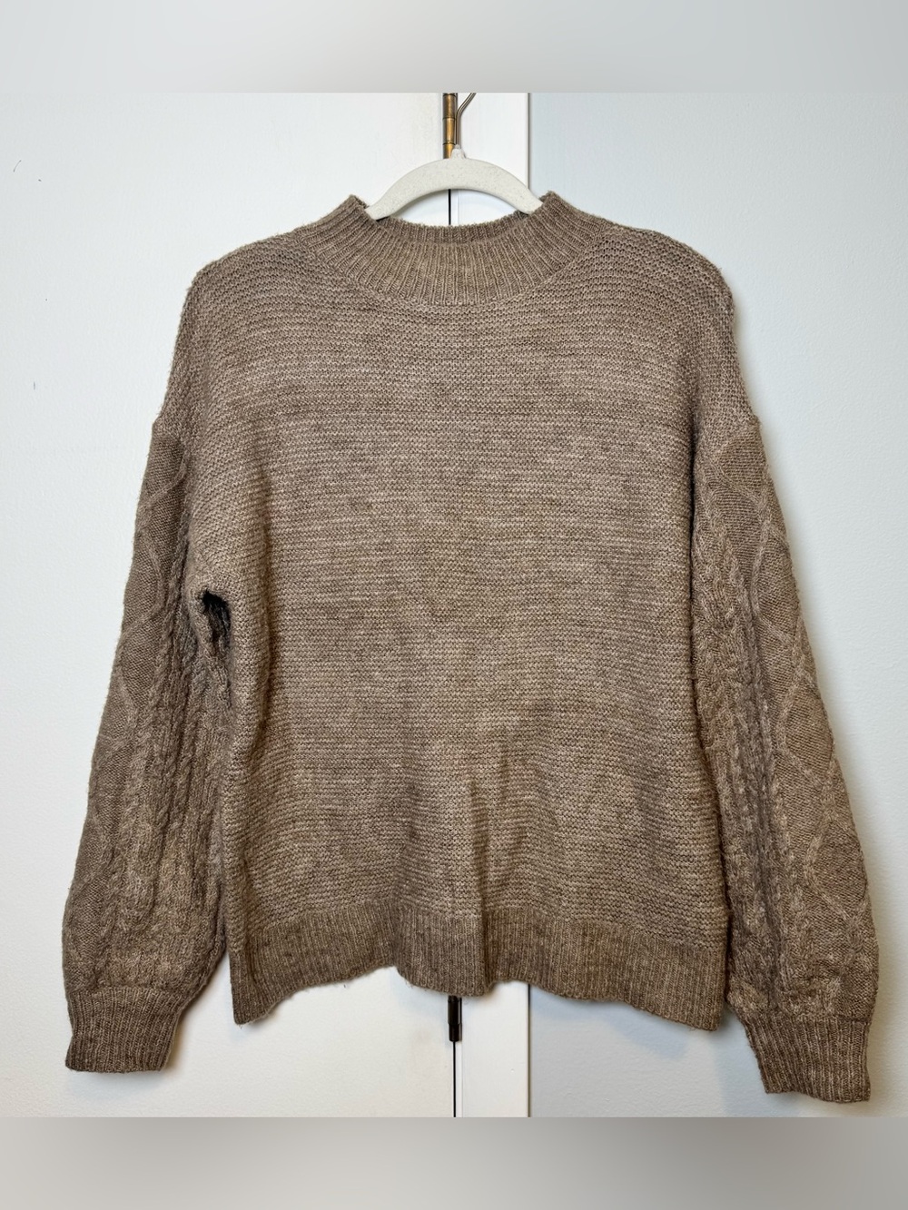 VIGOSS Taupe Mock Neck Sweater